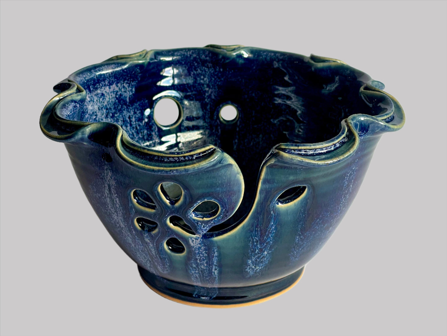 Handmade Hand Carved Ceramic Yarn bowl