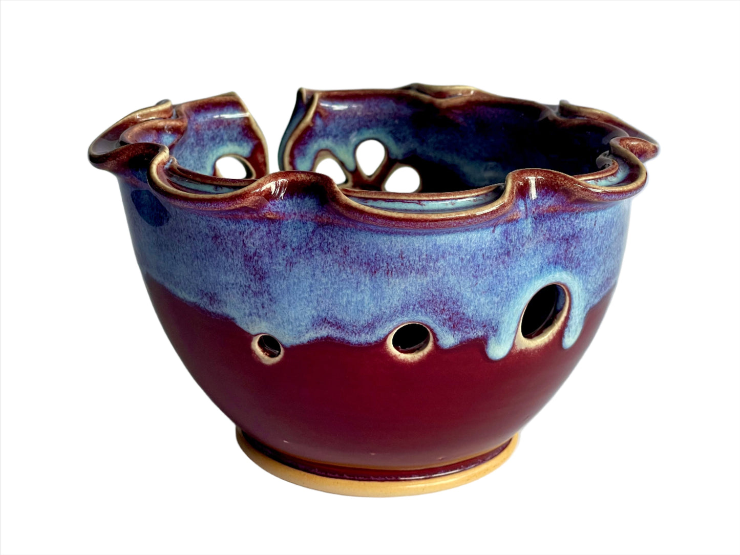 Handmade Hand Carved Ceramic Yarn bowl