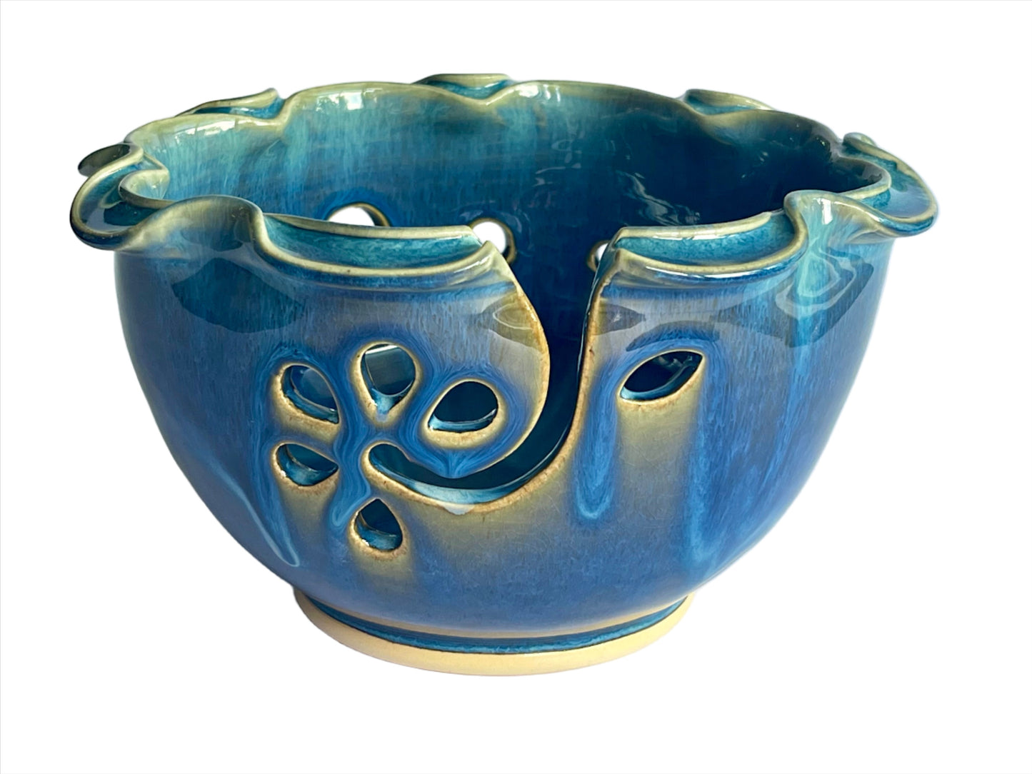 Handmade Hand Carved Ceramic Yarn bowl