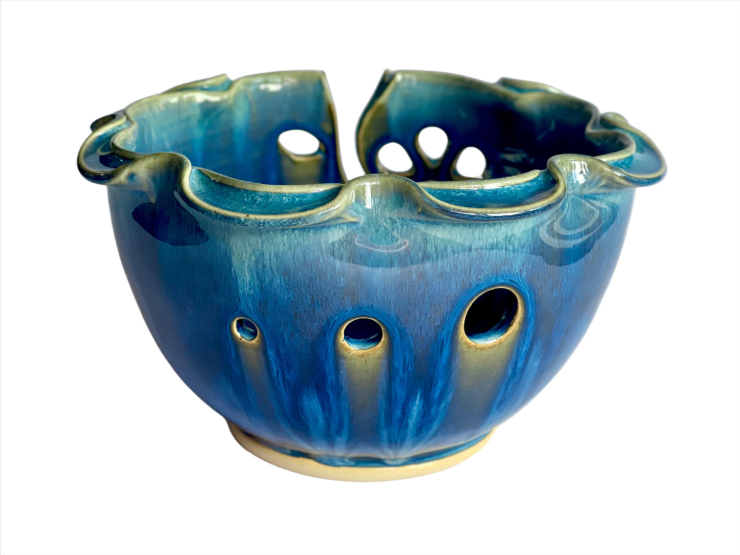 Handmade Hand Carved Ceramic Yarn bowl
