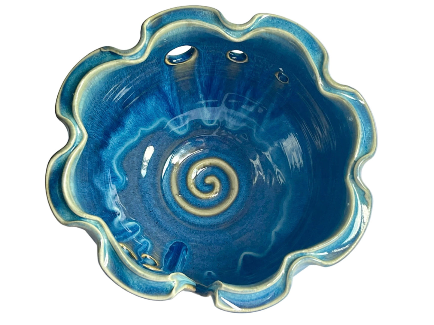 Handmade Hand Carved Ceramic Yarn bowl