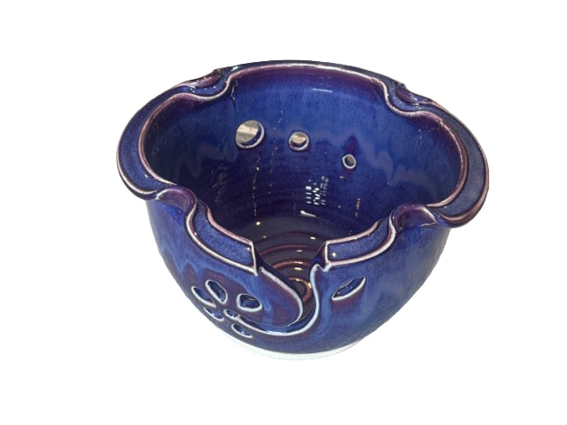 Handmade Hand Carved Ceramic Yarn bowl