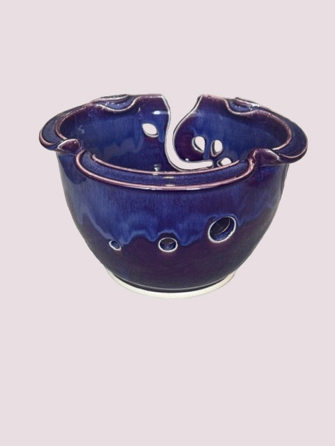 Handmade Hand Carved Ceramic Yarn bowl